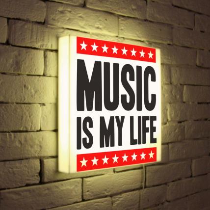 Лайтбокс -quot-Music is my life-quot- 35x35-072